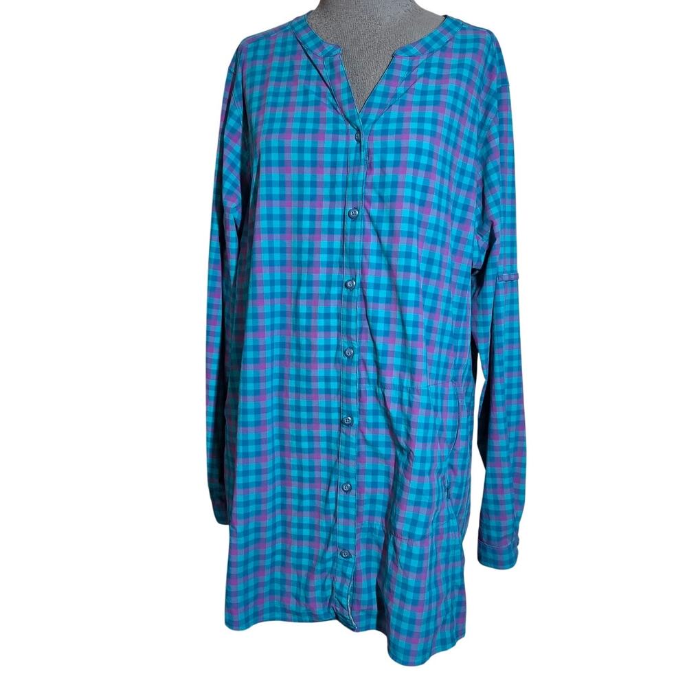 Duluth Trading Nylon Blend Shirt Plaid Button Down Size 2XL